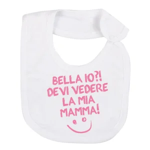 Bavetta in cotone con stampa "Bello/a io?! Devi vedere il mio papà/la mia mamma!"
