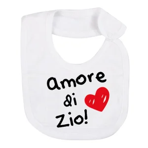 Bavetta in cotone con stampa "amore di zio"
