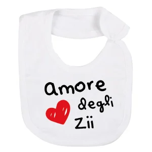Bavetta in cotone con stampa "amore degli zii"