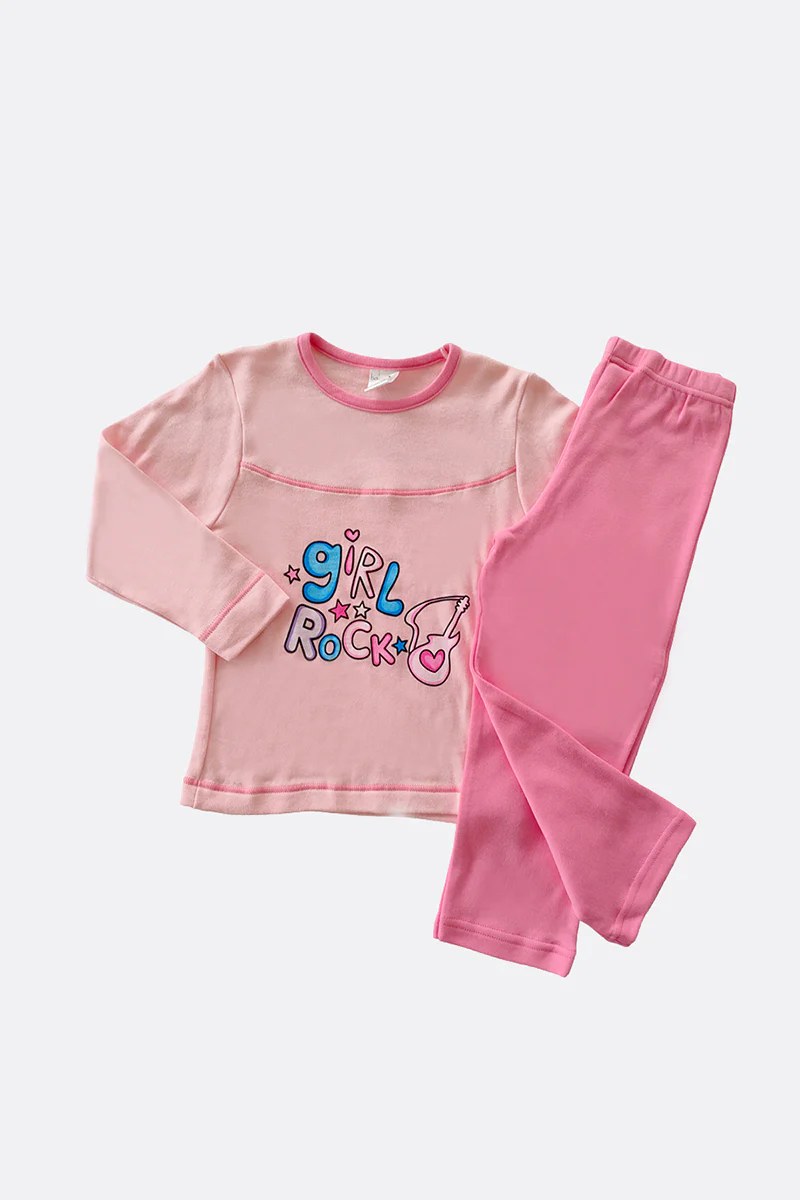 Pigiama bimba in caldo cotone con stampa - immagine 2