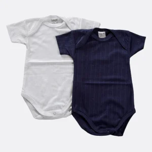 2 Body mezza manica in cotone operato