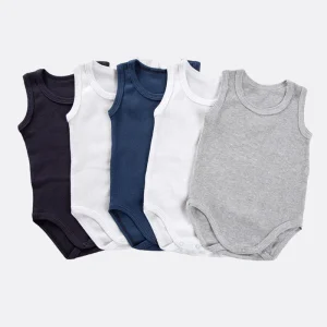 Set 5 body neonato Babyvip spalla larga in cotone colori assortiti