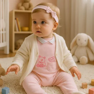 Tutina neonata in ciniglia con stampa