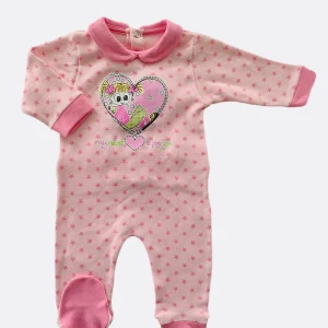 Tutina neonata in caldo cotone con stampa e fantasia stelline