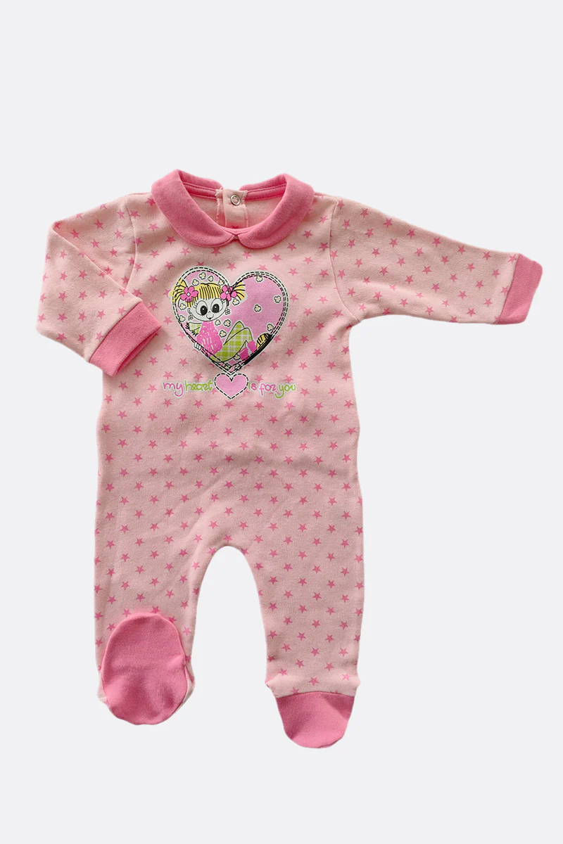 Tutina neonata in caldo cotone con stampa e fantasia stelline - immagine 2