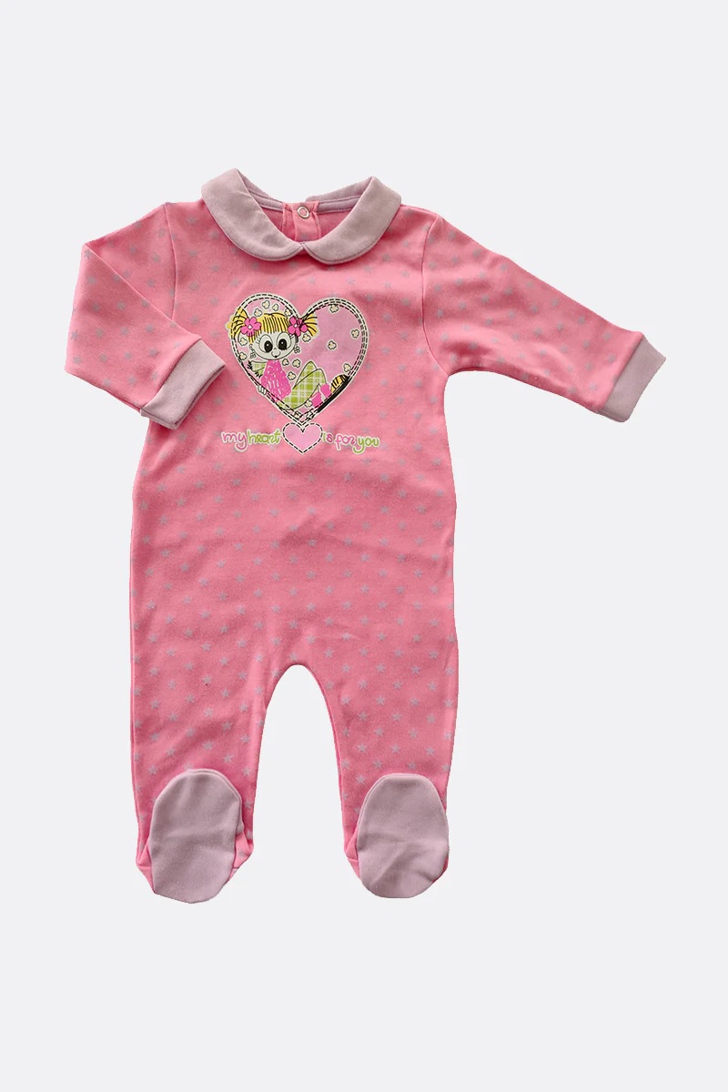 Tutina neonata in caldo cotone con stampa e fantasia stelline - immagine 4