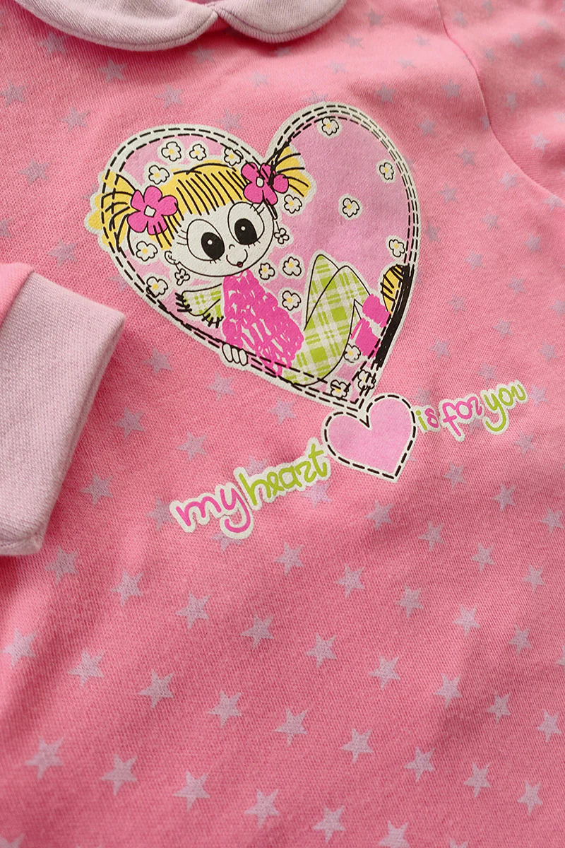 Tutina neonata in caldo cotone con stampa e fantasia stelline - immagine 5