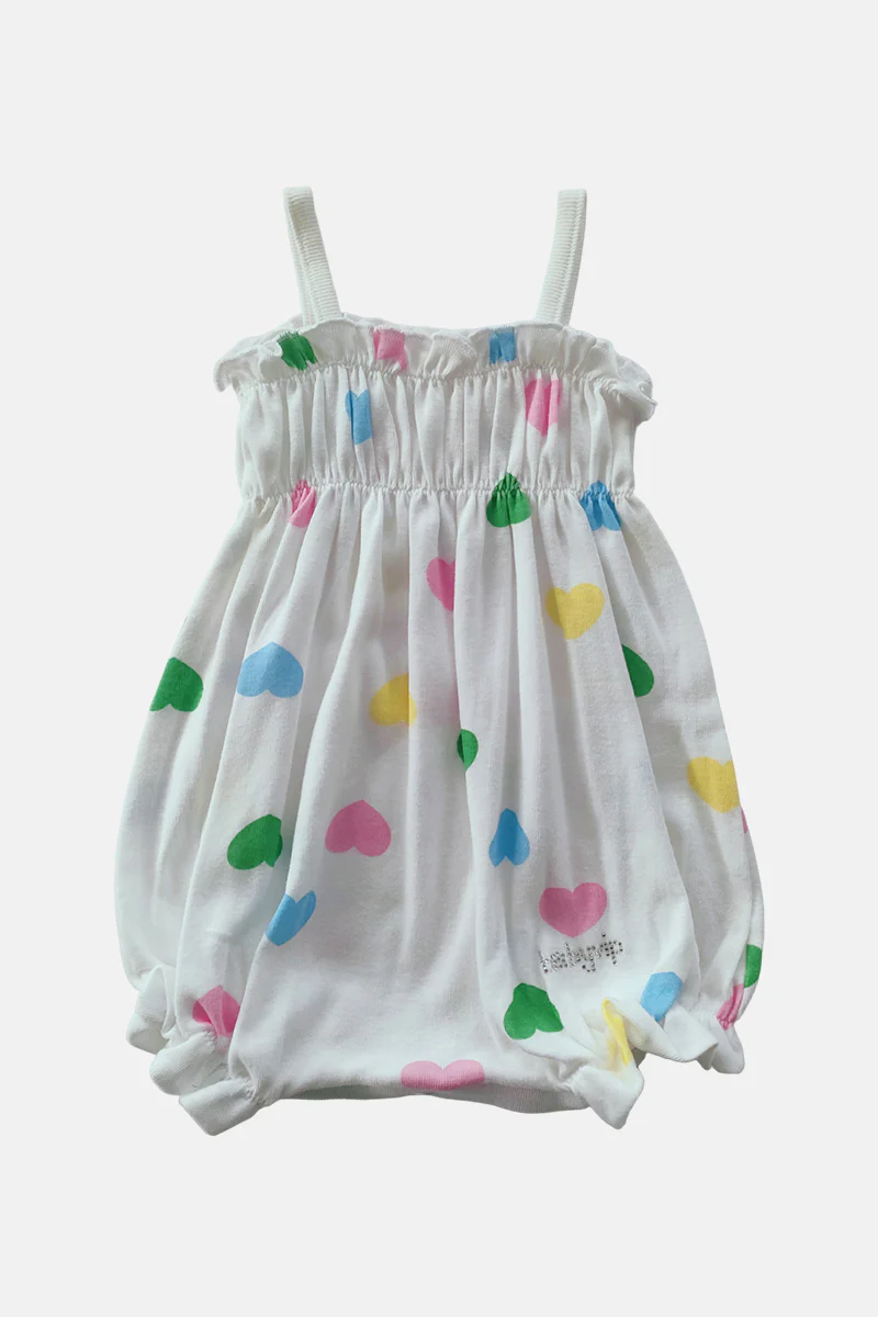 Pagliaccetto spalla stretta neonata con fantasia a pois in cotone con strass - immagine 8