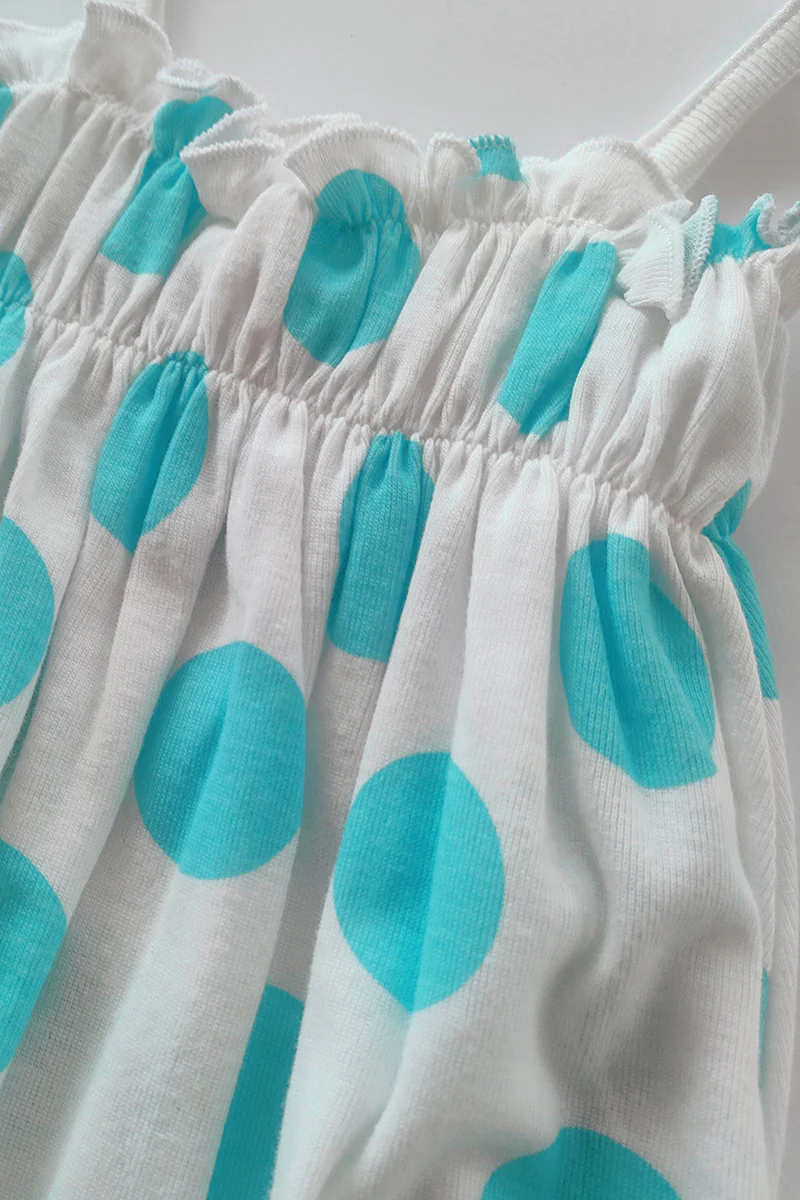 Pagliaccetto spalla stretta neonata con fantasia a pois in cotone con strass - immagine 3