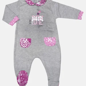 Tutina in caldo cotone con stampa e strass