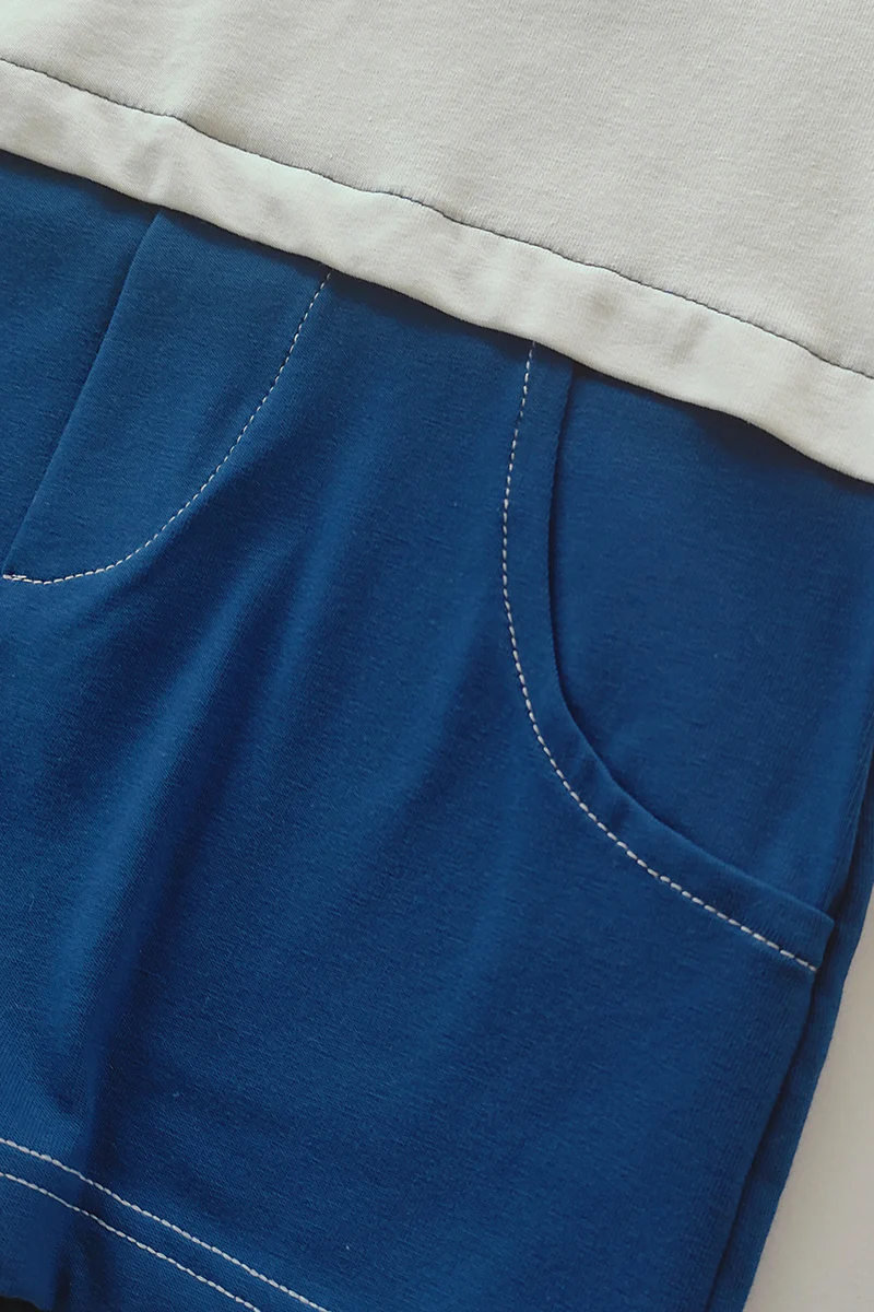 Pagliaccetto mezza manica in cotone elasticizzato con colletto e ricamo - immagine 4