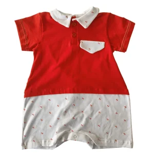 Pagliaccetto mezza manica in cotone in cotone con taschino