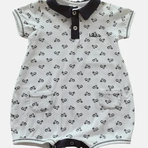 Pagliaccetto mezza manica in cotone elasticizzato con stampa