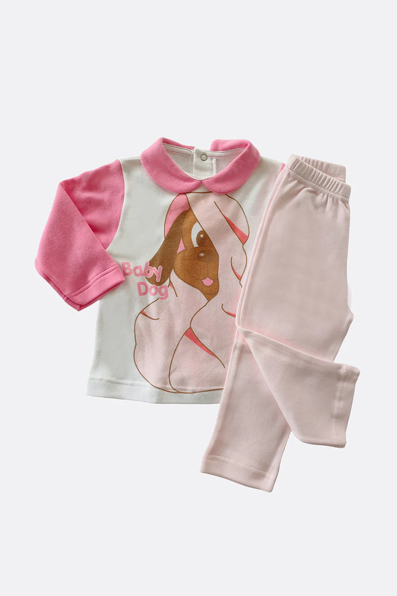 Pigiama bimba in caldo cotone con stampa - immagine 2