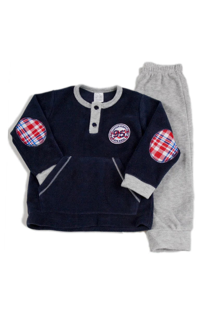 Pigiama bimbo in pile con ricamo e toppe - immagine 4