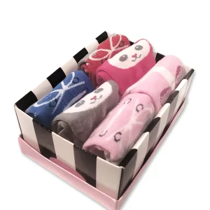 Set 6 calzini in cotone con applicazione antiscivolo