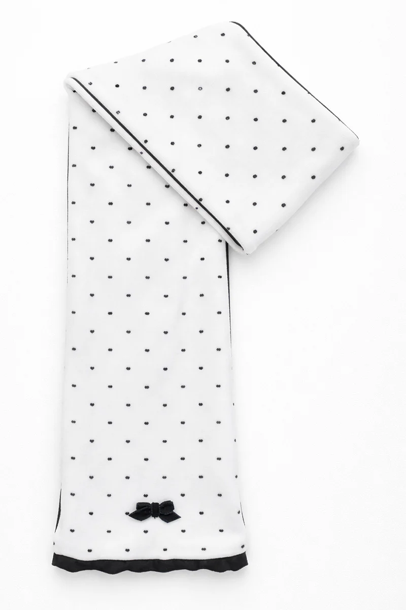 Sciarpa in cotone fantasia a pois cuori con Fiocchettino - immagine 4