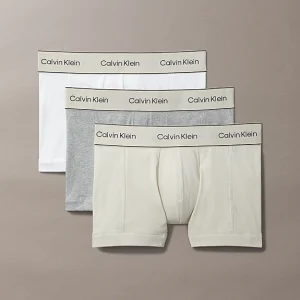 Boxer uomo Calvin Klein Heritage Cotton Stretch in colore bianco /grigio / latte – Trunk (Pack da 3).