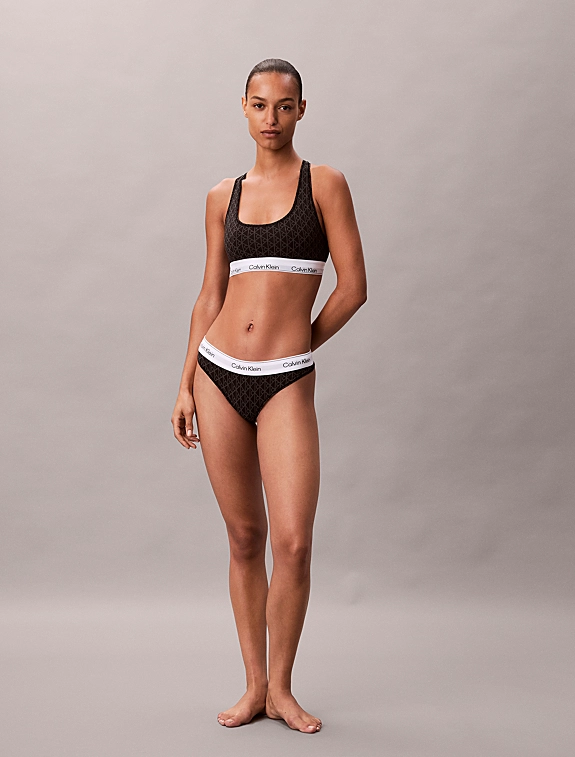 Brassière donna sfoderata marca Calvin Klein modello – Icon Cotton Modal con stampa All’ over CK - immagine 4