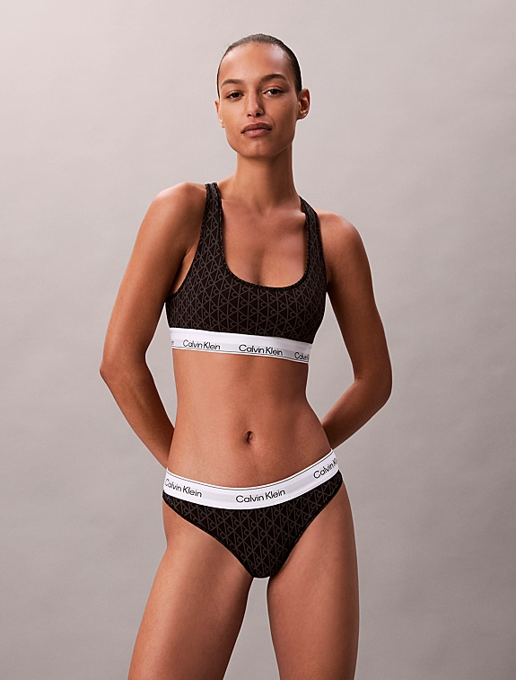 Brassière donna sfoderata marca Calvin Klein modello – Icon Cotton Modal con stampa All’ over CK - immagine 5