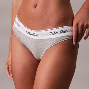 Slip classici donna marca Calvin Klein modello Icon Cotton Modal in colore grigio melange