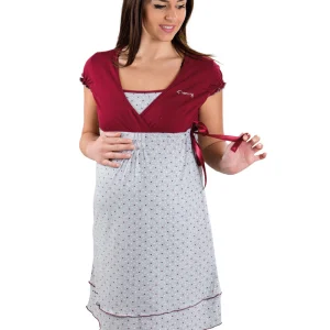 Camicia da notte per gravidanza e allattamento mezza manica