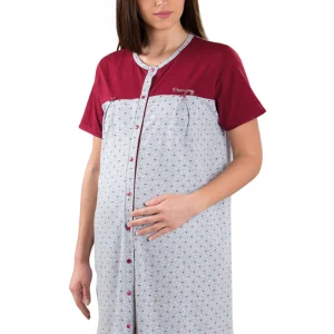 Camicia da notte clinica aperta davanti mezza manica