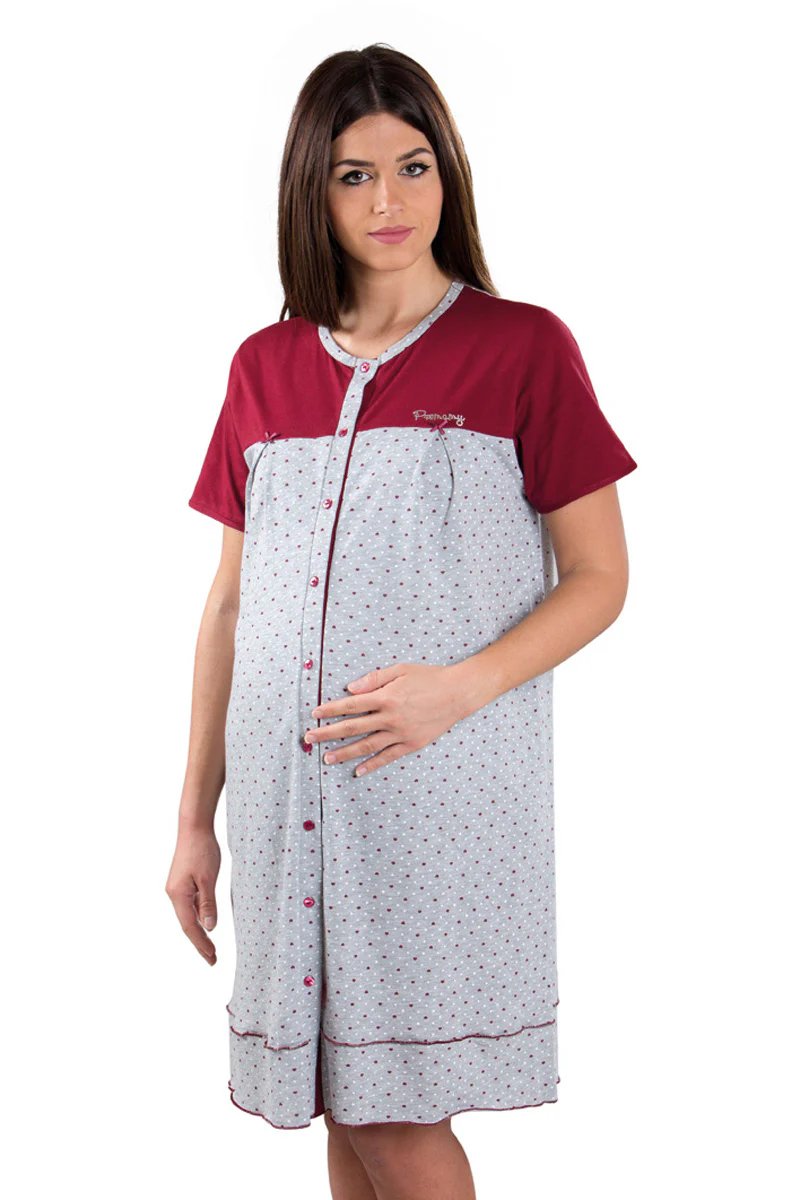 Camicia da notte clinica aperta davanti mezza manica