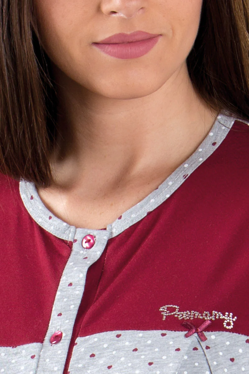 Camicia da notte clinica aperta davanti mezza manica - immagine 3