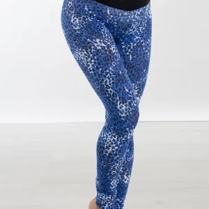 Leggings stampato premaman conformato (fantasia maculata blu-bianco-nero)