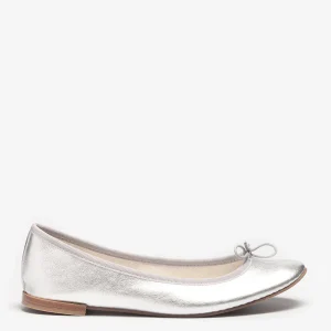 Ballerina Repetto in pelle laminata argento V086