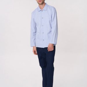 Pigiama lungo uomo marca Ragno modello aperto avanti in 100%  puro cotone di battista