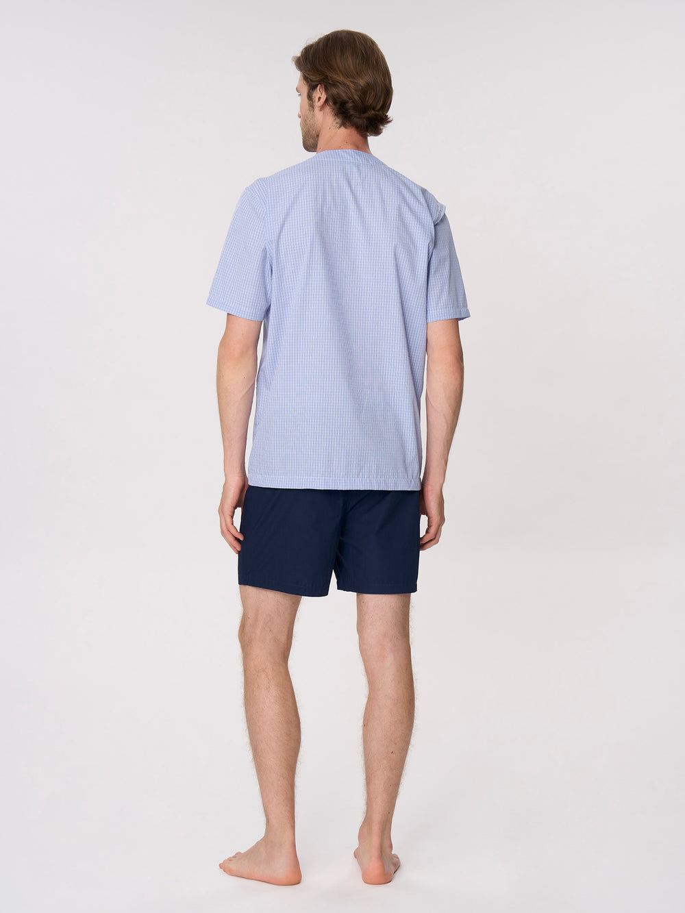Pigiama corto uomo marca Ragno modello aperto avanti in 100% puro cotone di battista - immagine 3