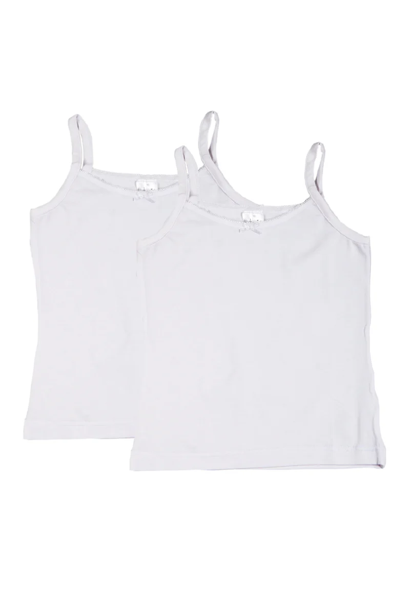 2 camiciole spalla stretta con nodino in cotone elasticizzato - immagine 2