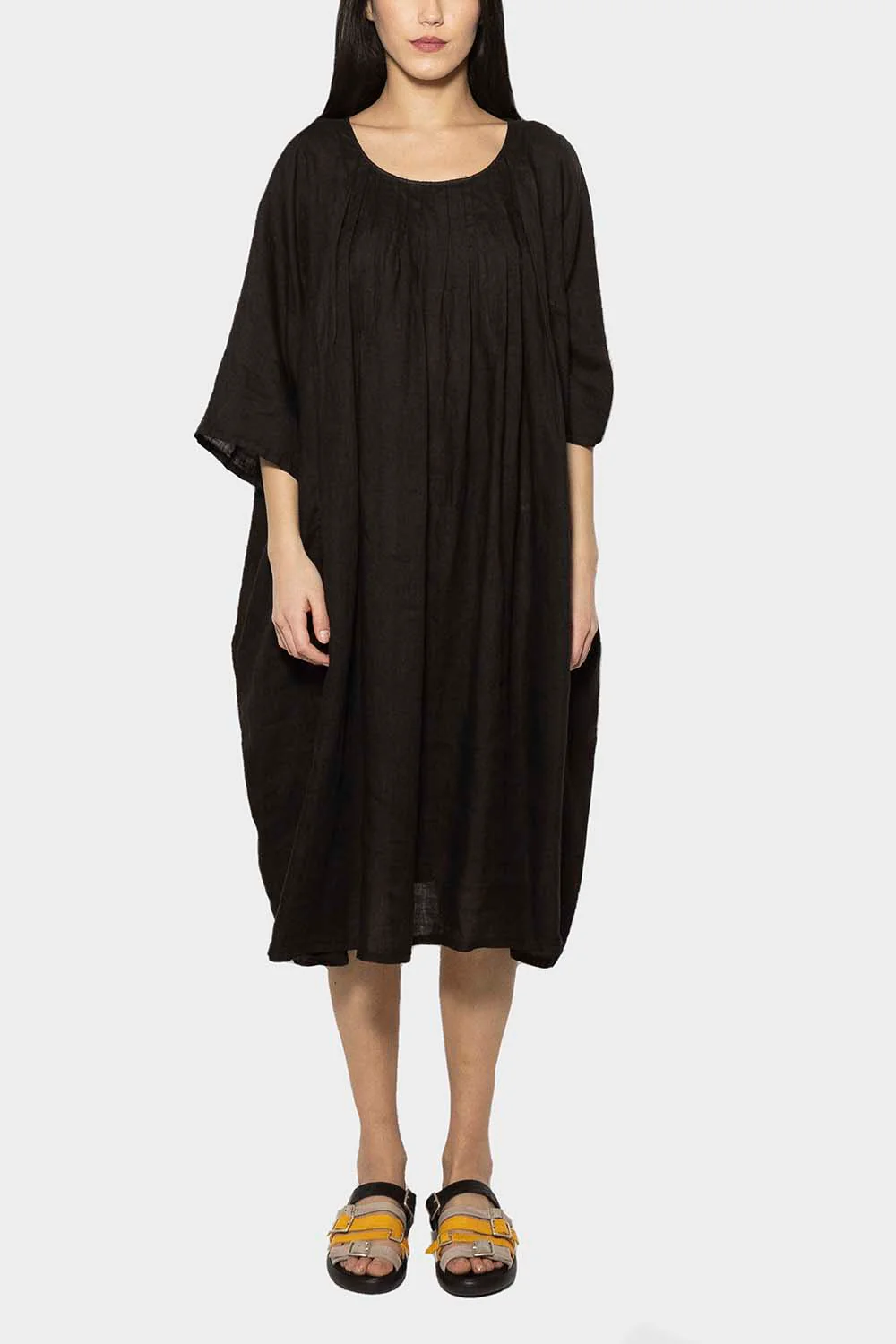 Abito Stefano Mortari in lino nero QQ4090 - immagine 2