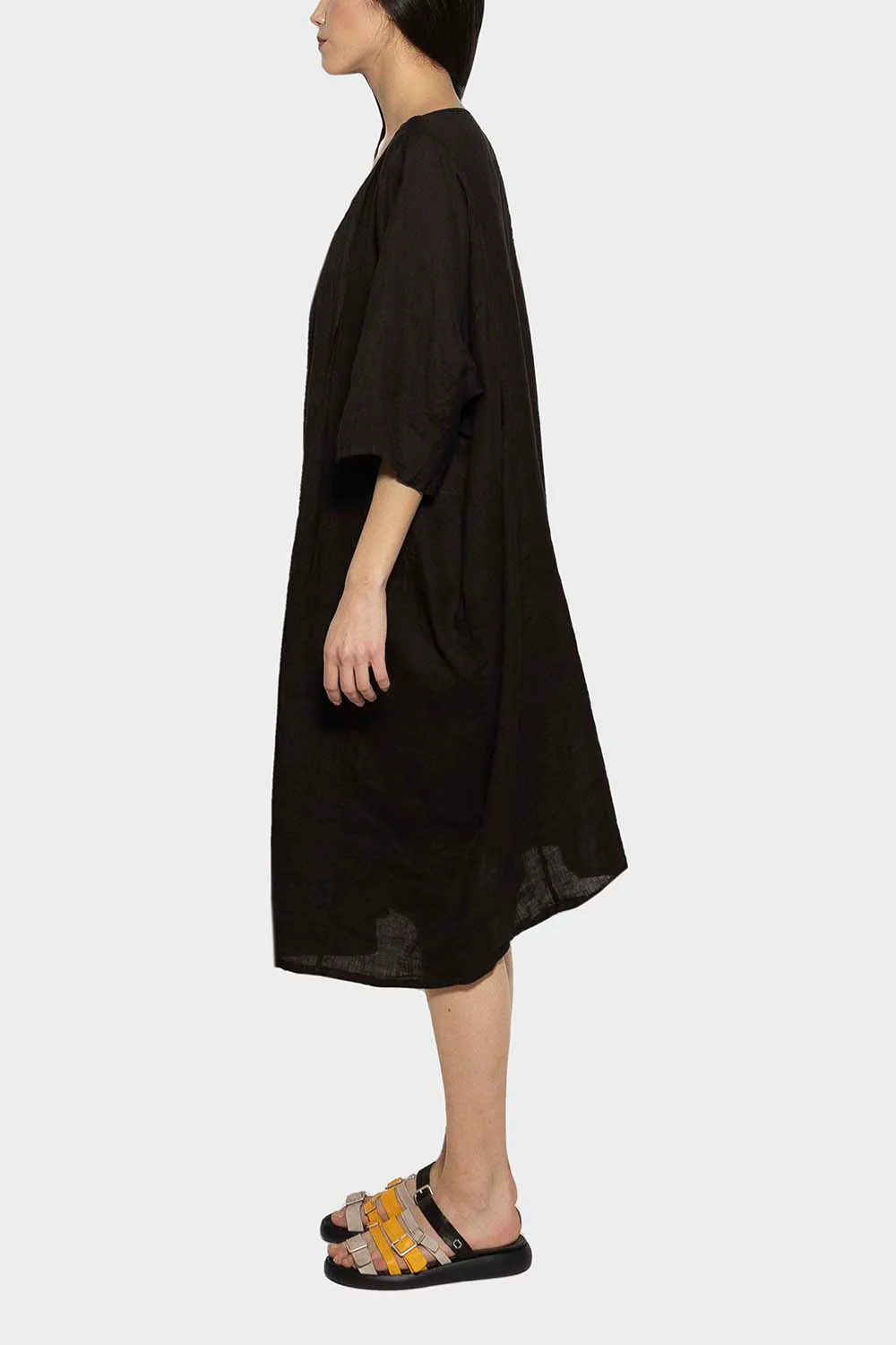 Abito Stefano Mortari in lino nero QQ4090 - immagine 3