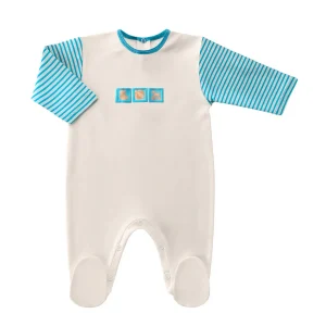 Tutina manica lunga rigata in cotone makò con stampa