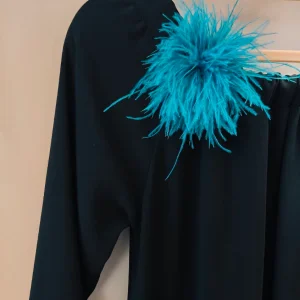 SPILLA - FERMACAPELLI PIUME BLU OTTANIO