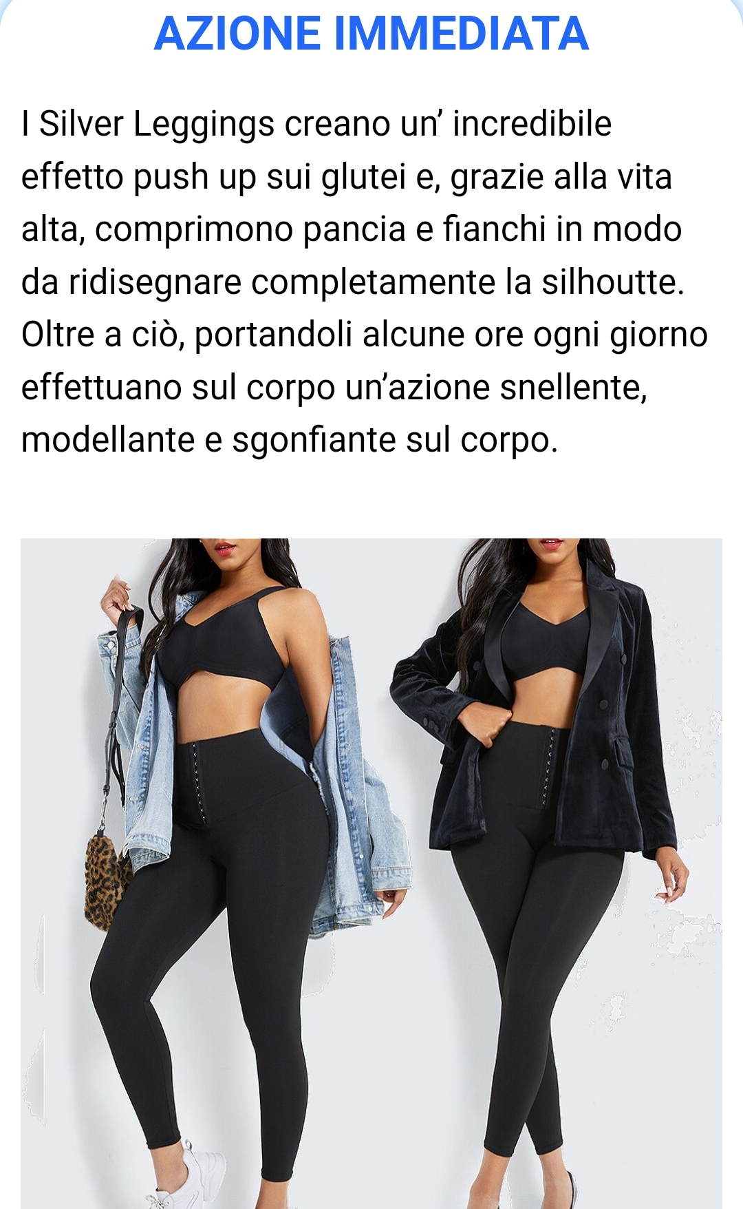 Leggins a vita alta con doppio effetto : contenitivo e push up - immagine 8