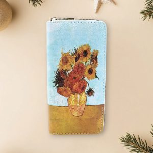 Idea regalo Natale : portafoglio serie “quadri d’autore” modello “I Girasoli” di Vincent Van Gogh