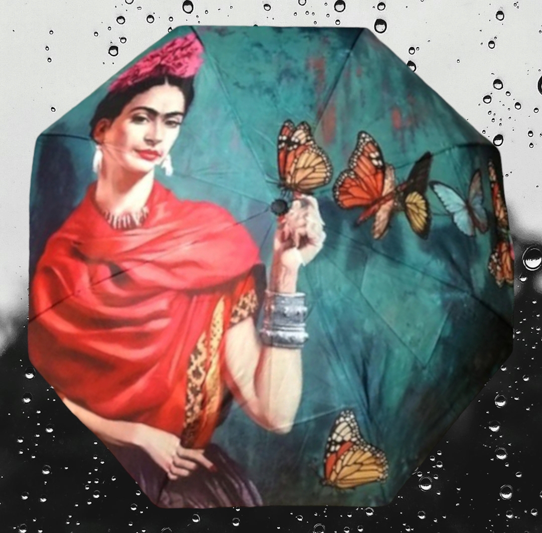 Ombrello d’ autore Frida Kahlo modello Farfalle - immagine 3