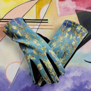Guanti donna serie quadri d’ autore modello del “Mandorlo in fiore”di Vincent Van Gogh