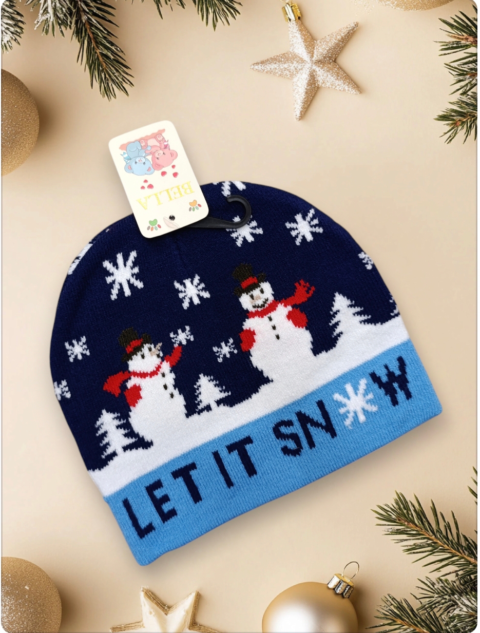 Cappello a cuffia per bambini serie Natale modello pupazzi di neve - immagine 8