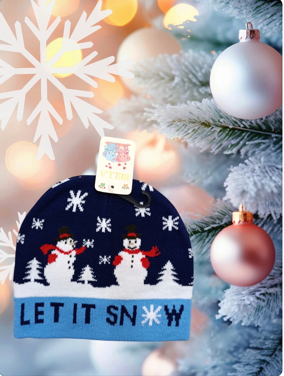 Cappello a cuffia per bambini serie Natale modello pupazzi di neve - immagine 7