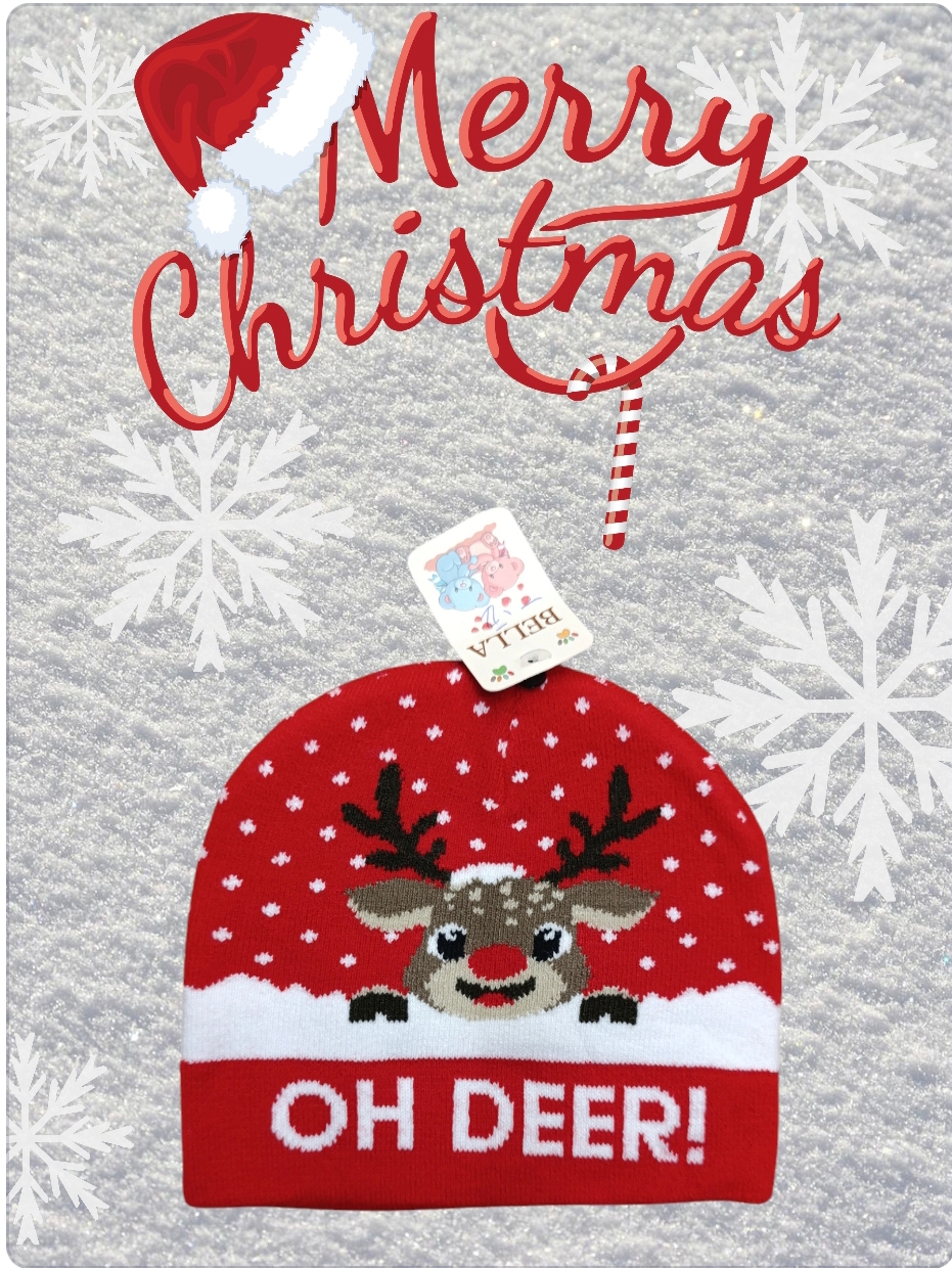 Cappello a cuffia per bambini serie Natale modello baby renna Rudolf - immagine 6