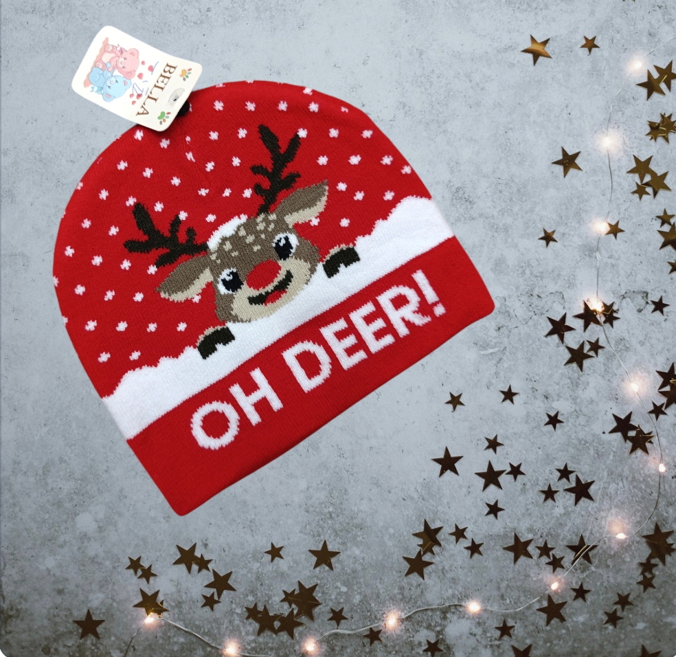 Cappello a cuffia per bambini serie Natale modello baby renna Rudolf - immagine 9