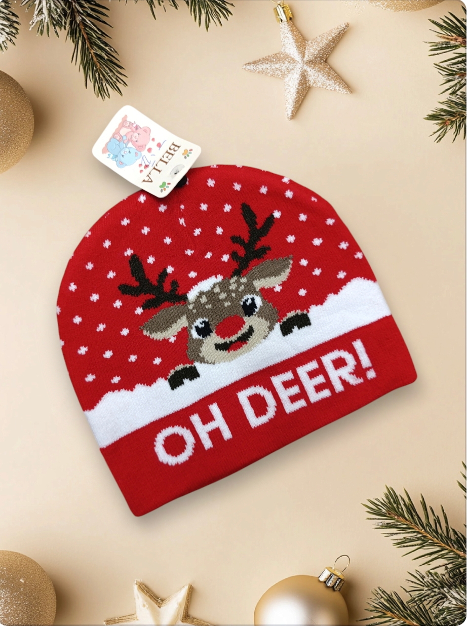 Cappello a cuffia per bambini serie Natale modello baby renna Rudolf - immagine 8