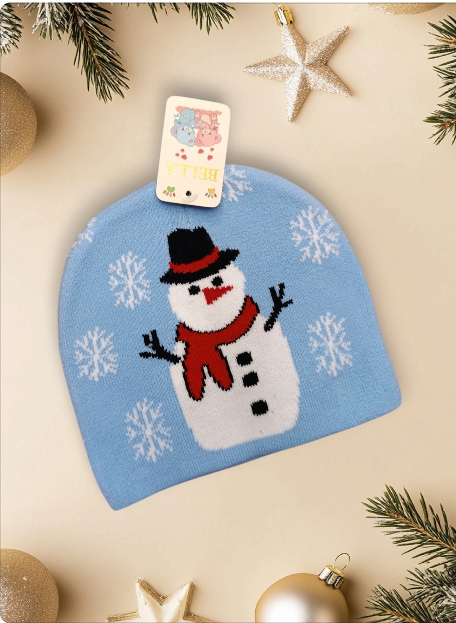 Cappello a cuffia per bambini serie Natale modello pupazzo di neve - immagine 9
