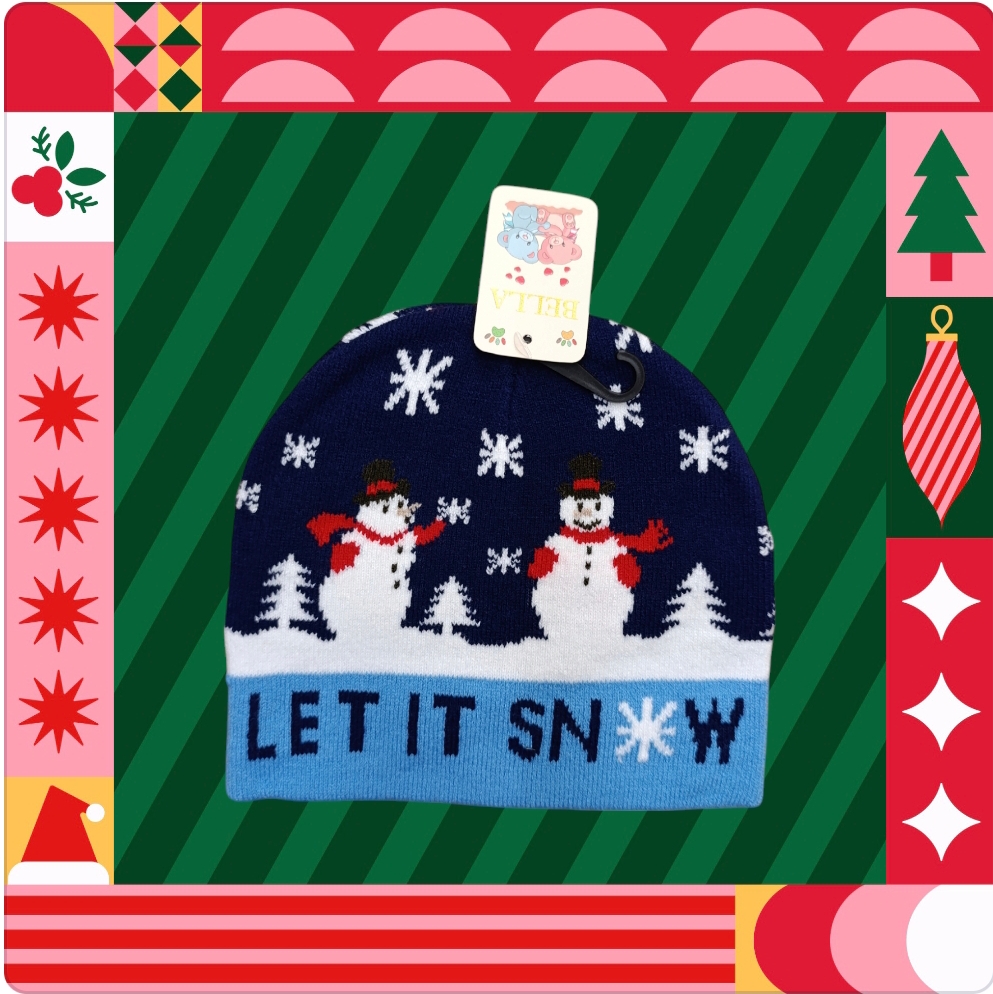 Cappello a cuffia per bambini serie Natale modello pupazzi di neve - immagine 4