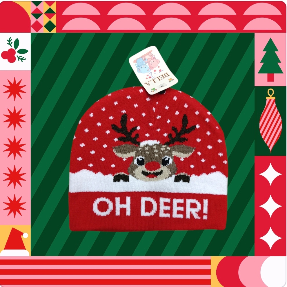 Cappello a cuffia per bambini serie Natale modello baby renna Rudolf - immagine 4